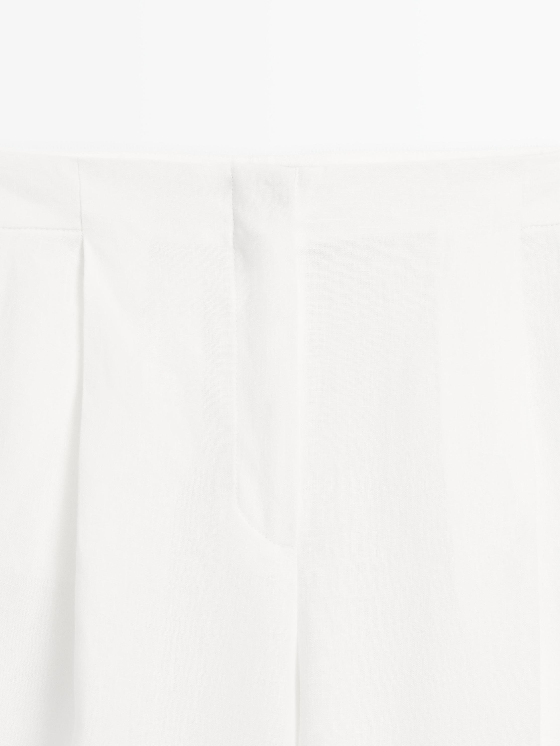 100% linen darted suit trousers